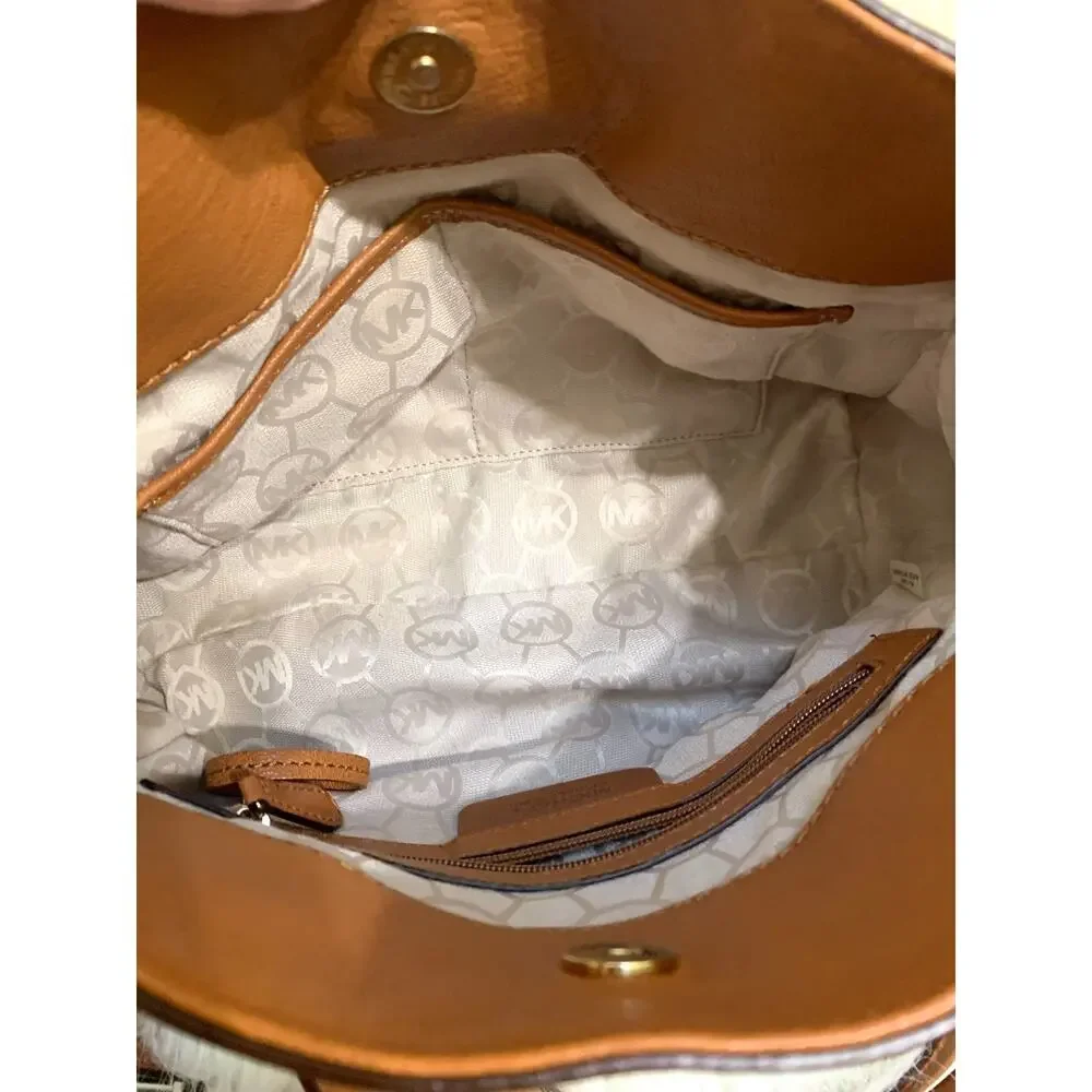 MICHAEL KORS Luggage Tan Pebbled Leather Vintage HAMILTON Lock Satchel - MINT!